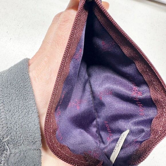 Anuschka Purple Black Floral Hand Painted Leather Crossbody Bag + Card Holder - Picture 12 of 15